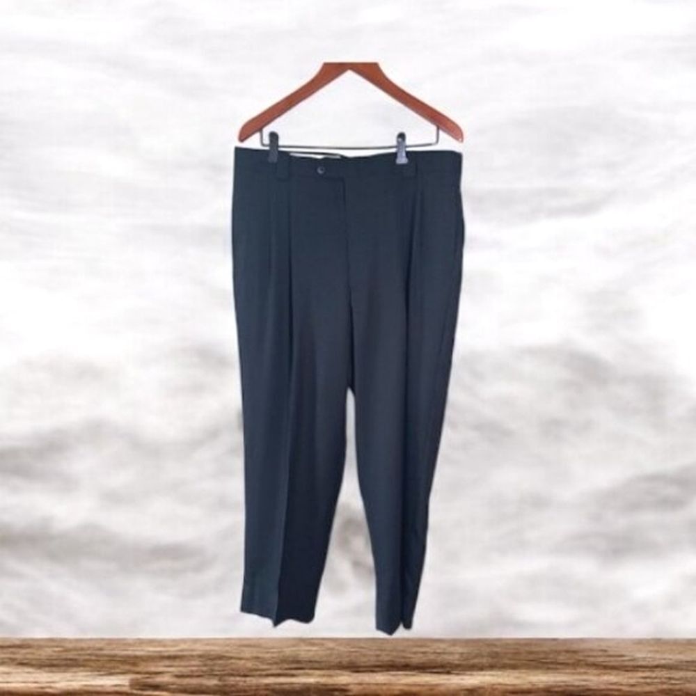 Pleated Classic Front Pleated Men Dress Pants Size 35 x 29 Black - Office